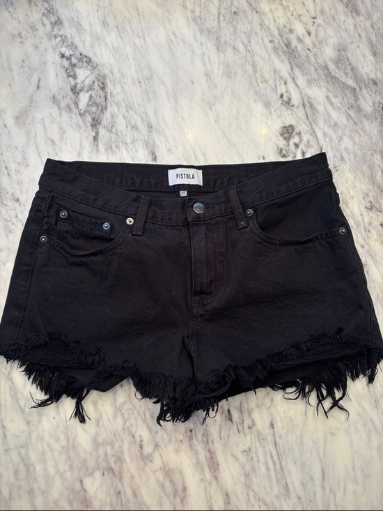 pistola Pants - Pistola black denim cutoff shorts 27